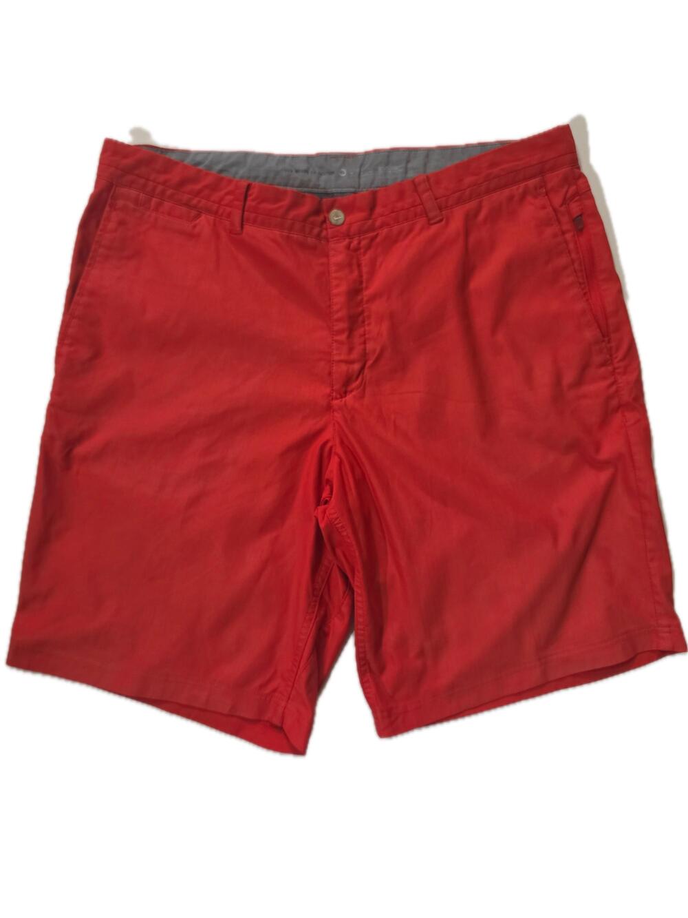 Nike Shorts Mens 36 Red Chino Microfiber Nylon Polyester Belted Pockets